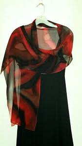 red Chiffon Skjerf