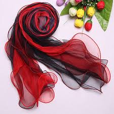 red Chiffon Skjerf
